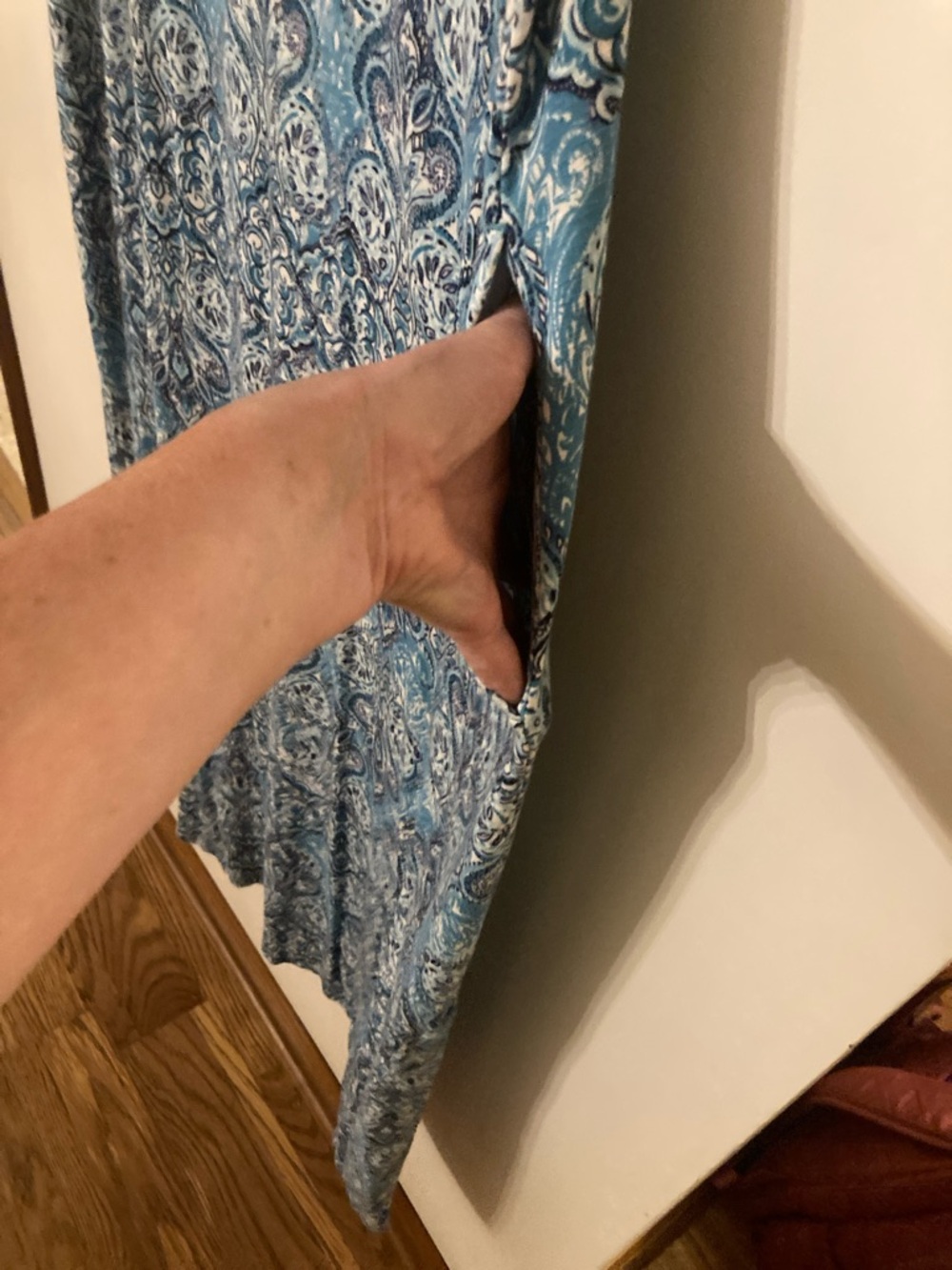 J. Jill Blue and White Printed Short-Sleeve Maxi Dress - Picture 6 of 13